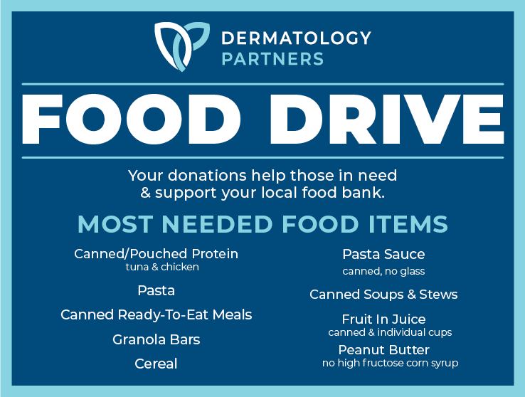 Dermatology Partners Holds November Food Drive 